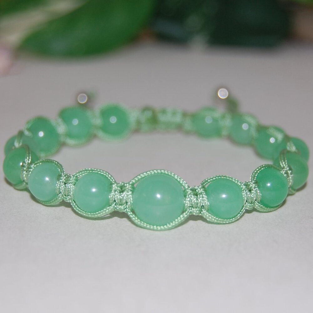 Green Bracelet,Gemstone Bracelet,Drawstring Shamballa Bracelet,Gift